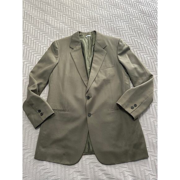 Vintage Brioni khaki tan wool two button blazer size 40R